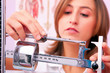 female doctor weighing