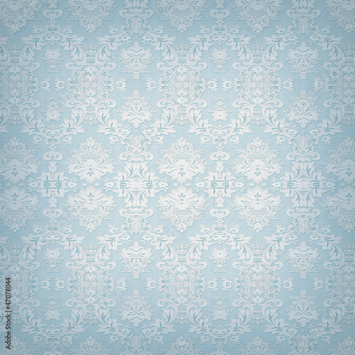 Illustration: Hintergrund blau - Damast-Tapete Hintergrund blau - Damast-Tapete