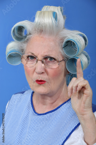 Photo: Old woman waving her finger in disapproval Old woman waving her finger in disapproval