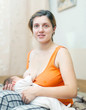  baby breast feeding at home