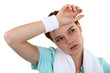 Woman exhausted after workout