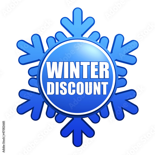 Illustration: winter discount snowflake label winter discount snowflake label