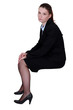 Bored office worker sat on stool