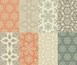 Vector: 8 Vector Seamless Winter Patterns with Snowflakes 8 Vector Seamless Winter Patterns with Snowflakes
