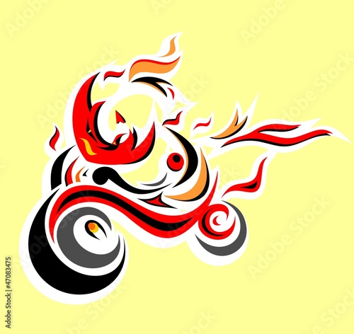 Vecteur : Abstract tribal motorcycle Abstract tribal motorcycle