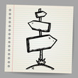 Wood sign board - cartoon doodle vector illustration.