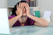 Despairing office worker