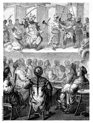 Illustration: Scene China : traditional Theatre Scene China : traditional Theatre
