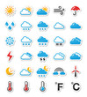Weather icons set as labels - vector
