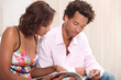 Couple reading a brochure