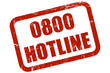 Grunge Stempel rot 0800 HOTLINE