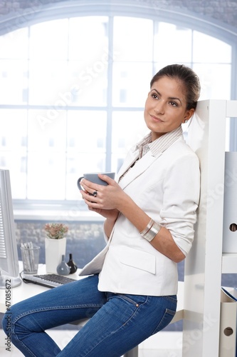 Photo: Casual business portrait with tea Casual business portrait with tea