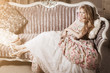 Stylish woman in a luxurious interior