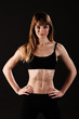 Young fit girl working out with weights - Portrait of pretty you