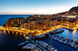 Aerial View on Fontvieille and Monaco Harbor with Luxury Yachts,