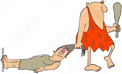 Illustration: Cave woman abuse Cave woman abuse