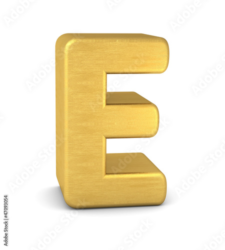 Illustration: buchstabe letter E gold vertikal buchstabe letter E gold vertikal