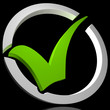 Green Tick Circled Shows Quality And Excellence
