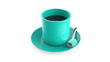Video: Coffee cup rotates on white background Coffee cup rotates on white background