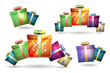 Christmas gift box in different colors