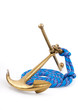 old marine anchor and blue rope