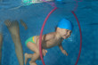 Toddler  dive in the hoop