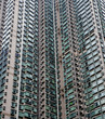 Building and windows pattern in Sheung Wan, Hong Kong