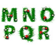 Grass letters m, n, o, p, q, r,