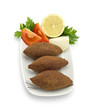 Lebanese food of fried kibe Isolated on white