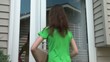 Girl Delivers Package to Man Shaving