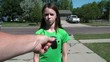 Girl Puts Hand Out for Money & Leaves