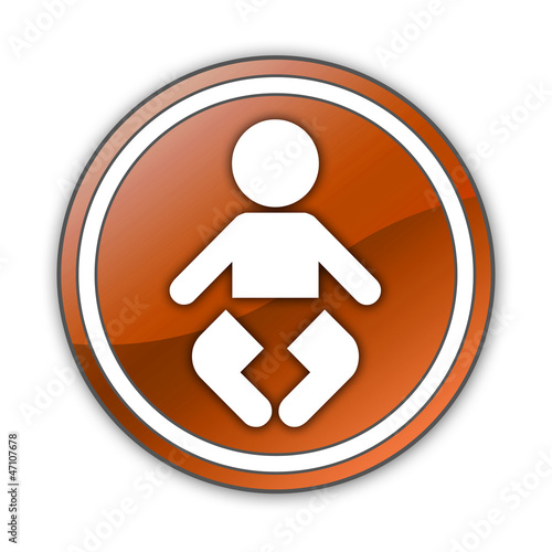 Illustration: Orange Glossy Button "Nursery" Orange Glossy Button "Nursery"