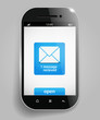 Photorealistic modern mobile phone template with message