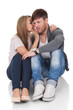 Young woman whispered something
