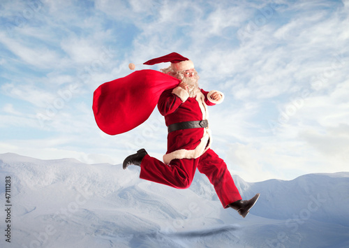 Photo: Running Santa Claus Running Santa Claus
