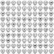 100 Vektor Buttons Icon Set Silber