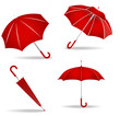 Red umbrellas set