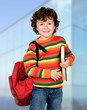 Adorable child studying