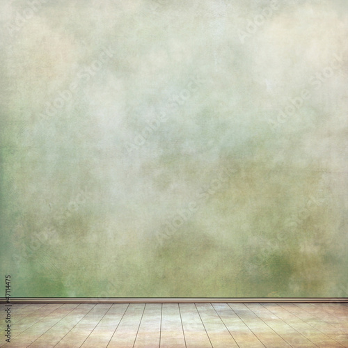 Illustration: grungy wall and old wooden floor grungy wall and old wooden floor