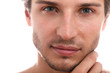 Charming and handsome man face close up