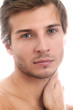Charming and handsome man face close up