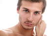 Charming and handsome man face close up