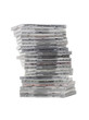 CD collection on plain white background