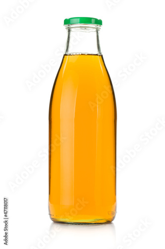 Photo: Apple juice in a glass bottle Apple juice in a glass bottle
