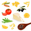 Vector Illustration of Pasta Elements