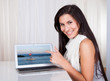 Happy woman shopping online
