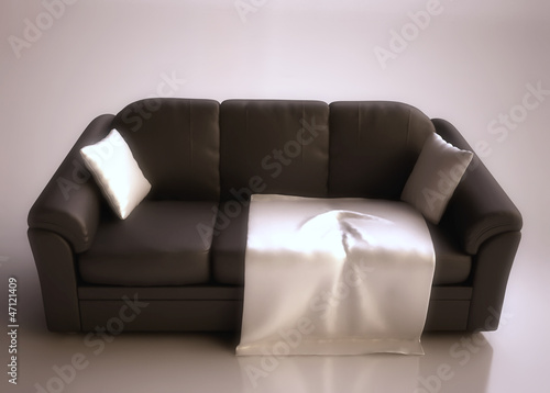 Illustration: Comfortable Sofa in 3D Comfortable Sofa in 3D