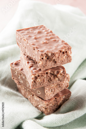 Photo: Stack of chocolate nougat Stack of chocolate nougat