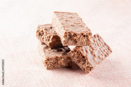Photo: Stack of chocolate nougat Stack of chocolate nougat