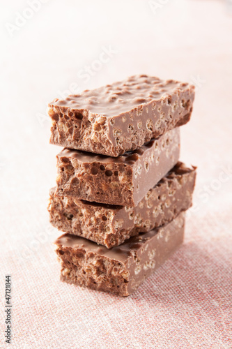 Photo: Stack of chocolate nougat Stack of chocolate nougat